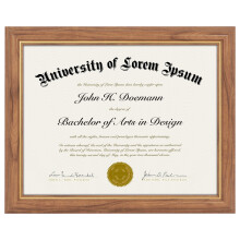 Americanflat Ornate 8.5x11 Diploma Frame in Oak and Gold - Certificate Frame with with Shatter-Resistant Glass and Easel for Wall and Tabletop Display