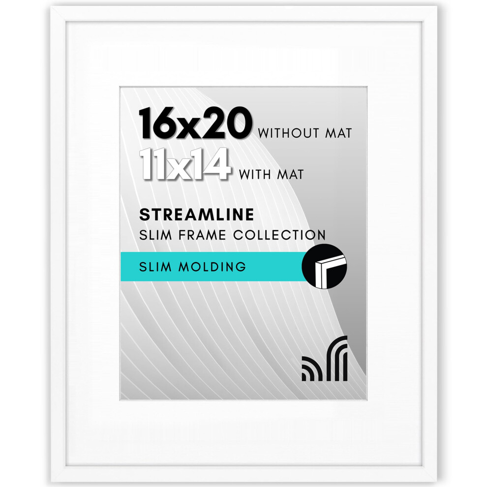 Cadre Photo Americanflat 16X20 Avec Plexiglas Poli - Utiliser Comme Cadre 11X14 Avec Passe-Partout Ou 16X20 Sans Passe-Partout - Collection Str-image