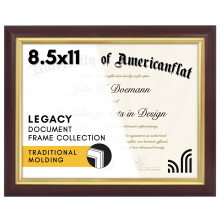 Americanflat Ornate 8.5x11 Diploma Frame in Mahogany and Gold - Certificate Frame with with Shatter-Resistant Glass and Easel for Wall and Tabletop Di