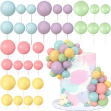 32 PCS BALL COSTS COSTS COLORFUR BALS GAZE CAKE TOPPER PEARL BOLLS CUPCAKE CALAKE INSERT TOPPER POUR LES FOURNIRES DE DECORATION DE MARIAGE DE MA