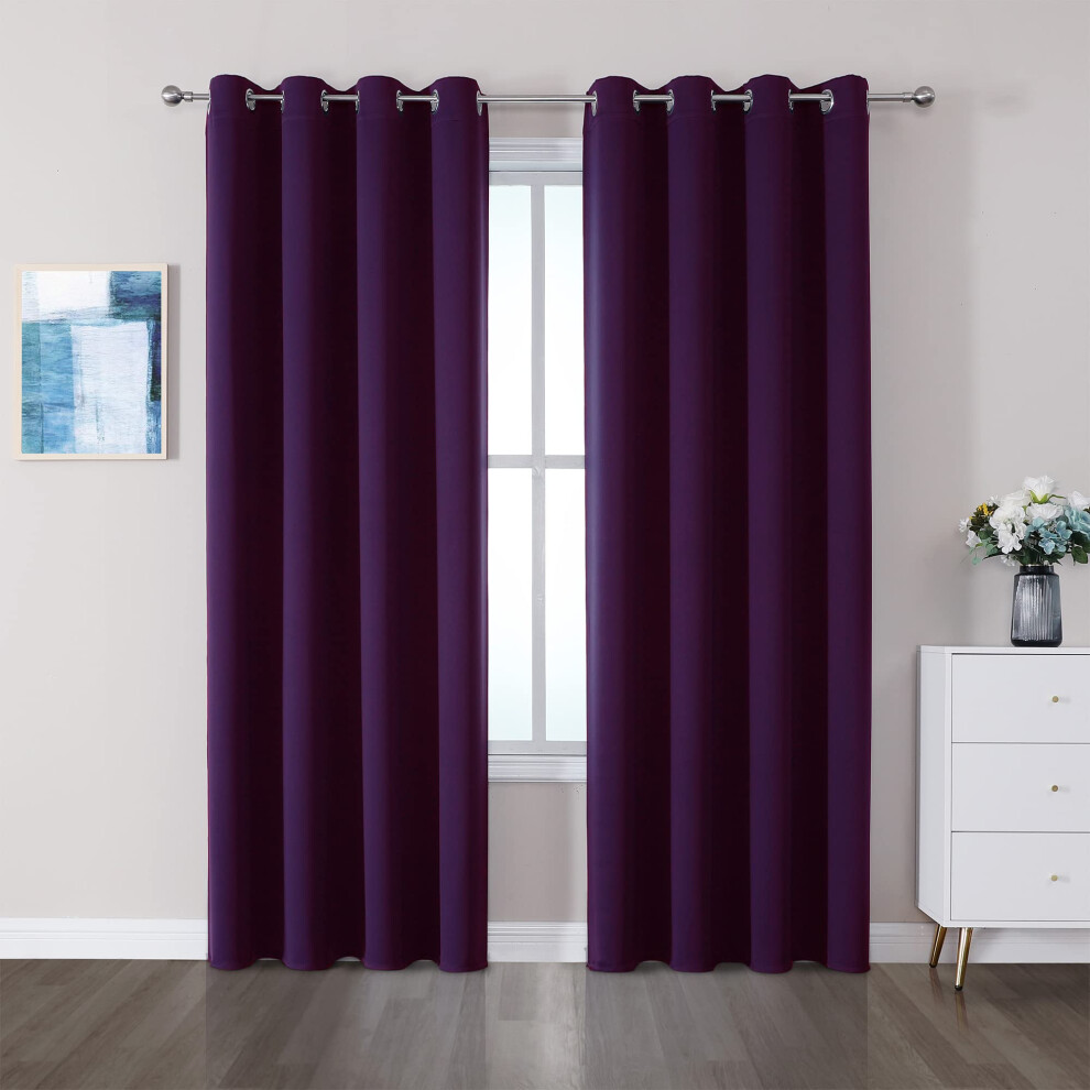 CUCRAF Purple Blackout Curtains 84 inch Length 2 Panels Set  Room Darkening Curtains & Drapes for Living Room Bedroom  Thermal Insulated Light Blockin-image-OPC-PFNSXXT-NEW