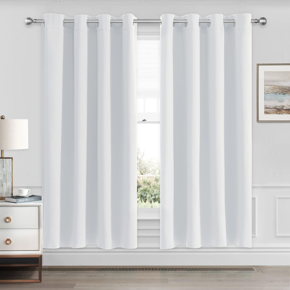 CUCRAF Grayish White Blackout Curtains 63 inch Length 2 Panels Set  Room Darkening Curtains & Drapes for Living Room Bedroom  Thermal Insulated Light-image-OPC-PFC5FMG-NEW