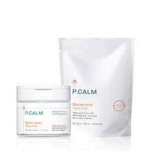 P.CALM Barrier Cycle Toner Pad with Refill Pack 60 + 60 Pads | Korean Skincare Daily Toner Pad for Calming Hydrating Soothing Sebum Care for Sens