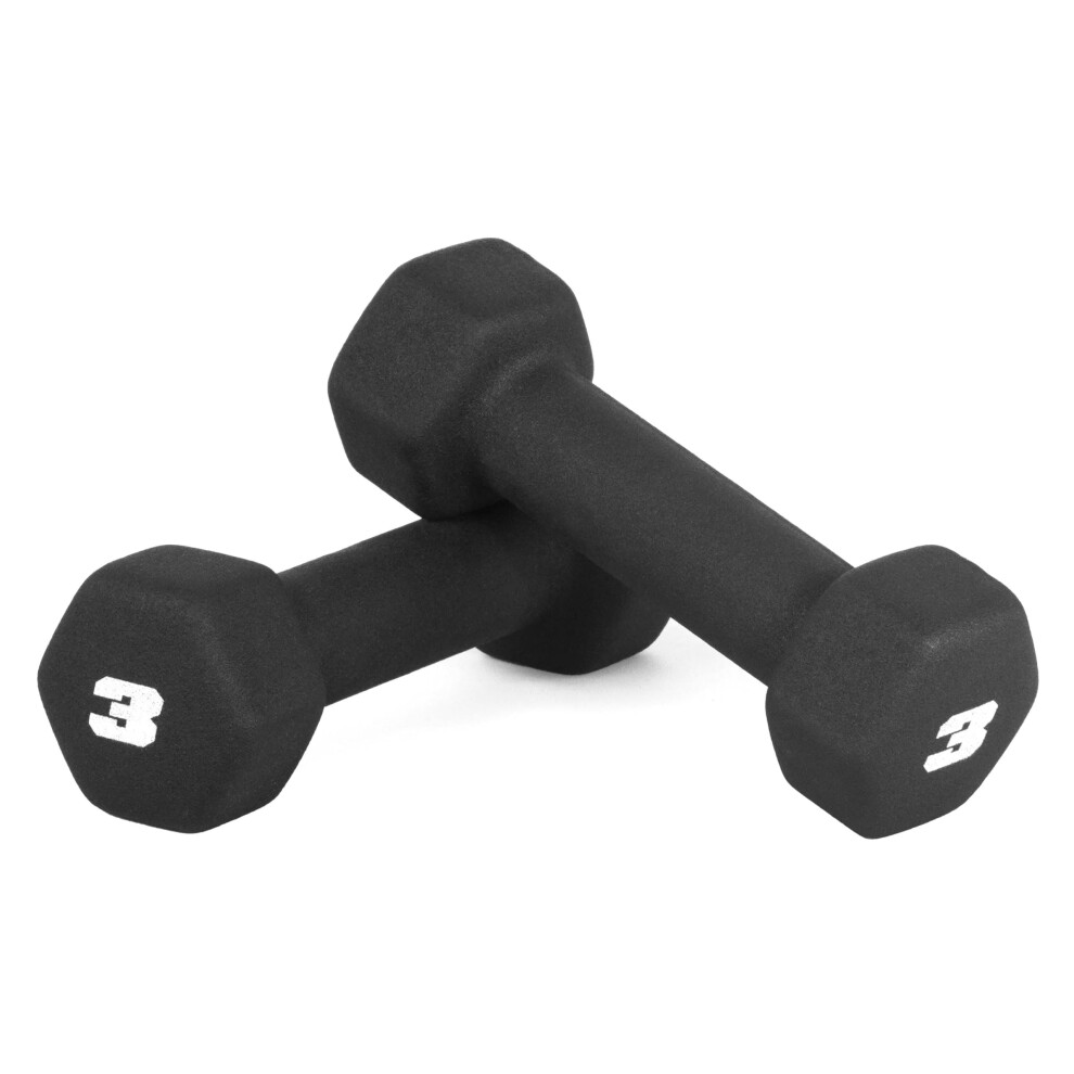 CAP Barbell Neoprene Dumbbell Weights 3 lb Pair Black