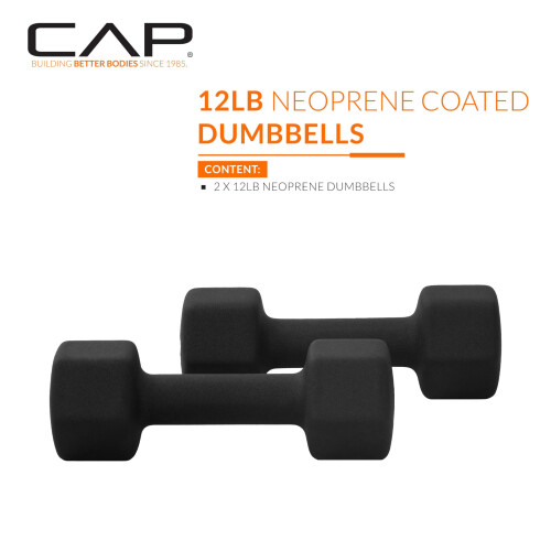 CAP Barbell Manubri da 12 LB in Neoprene - Coppia | Nera 1