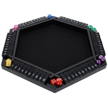 Pacific Shore Games Shut The Box Game 6 Player - Black Painted Wood Wooden Board Game Table Games for Adults Bar Games Portable Dice Game for