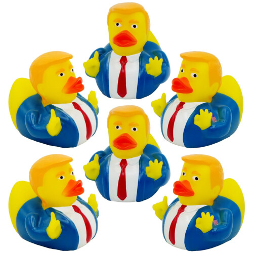 4E's Novelty 12 Patinhos de Borracha Donald Trump, 12 Pacote, Pequenos 2.3 Polegadas, Brinquedos de Banho
