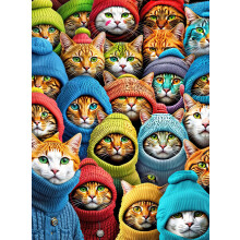 Cross & Glory - Whiskered World: A Kitty Kaleidoscope - 1000 Piece Jigsaw Puzzle for Adults | Vibrant | Challenging & Detailed