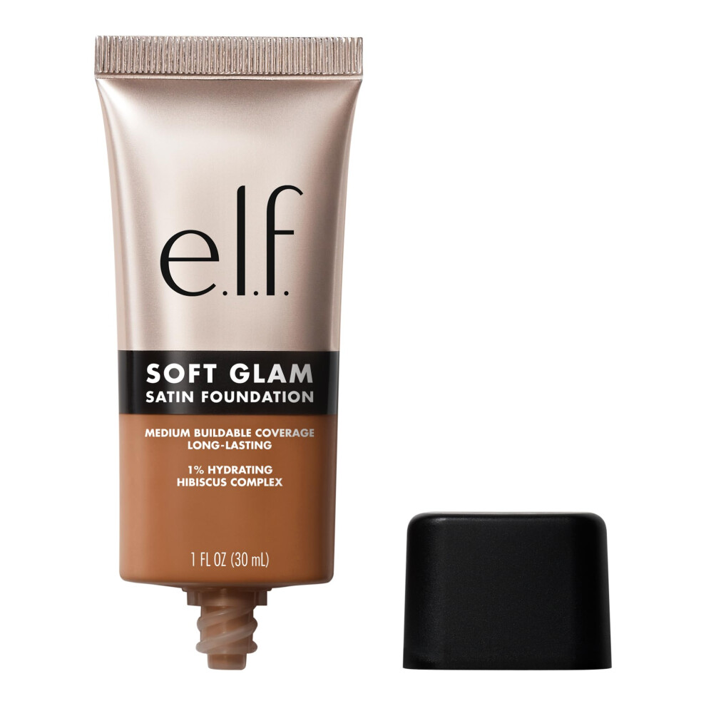 e.l.f. Soft Glam Foundation  Medium Coverage  Long-Lasting & Buildable Foundation For A Smooth  Satin Finish  Vegan & Cruelty-Free  50 Deep Warm