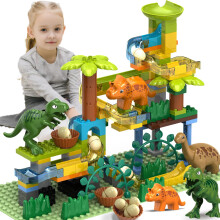 Dinosaur Marble Runs for Kids for Kids 4-8 Building blocks/125db Classic Big Blocks kompatibilis a LEGO DUPLOS 2-5 ves korig/Montessori Learning STE
