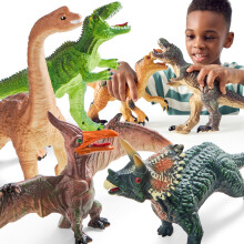 JOYIN Velk dinosaur hracky pro batolata 6dln velk mekk figurky dinosauru s naucnou knihou Realistick dinosaur hracky pro deti Vek 1 2 3 4 5 J