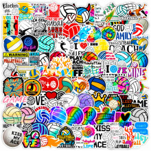 DothRayan Volleybal Stickers, 100PCS Waterfles Stickers, Vinyl Waterdichte Sport Stickers