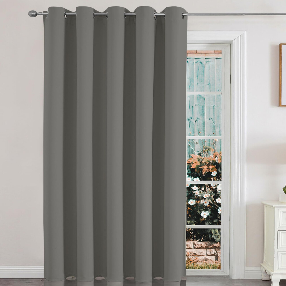 Joydeco Rideaux de porte coulissante Rideaux gris clair 70 x 96 pouces Rideaux extra larges pour porte coulissante de patio Rideaux de s   paration