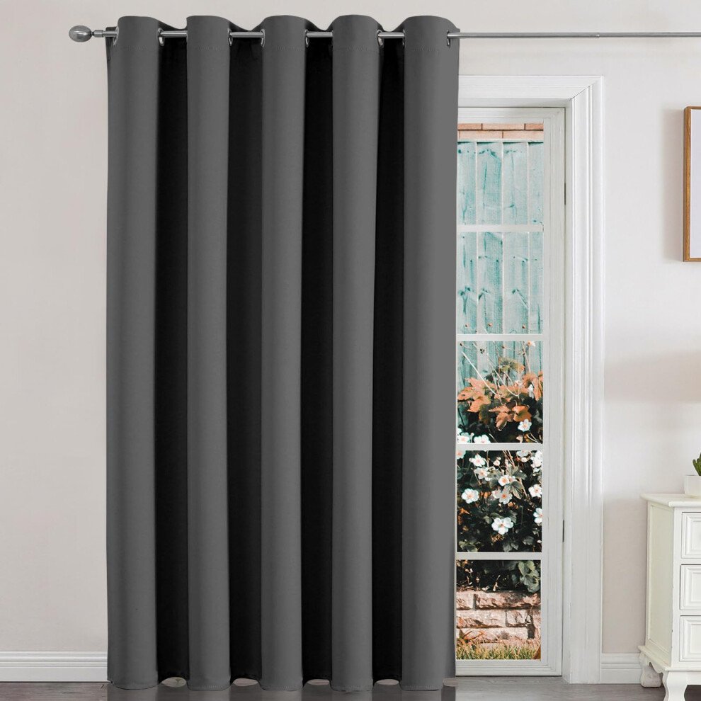 Joydeco Rideaux de porte coulissante Rideaux gris fonc    70 x 90 pouces Rideaux extra larges pour porte coulissante de patio Rideaux de s   paration