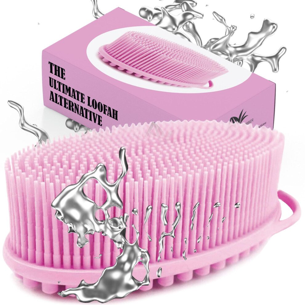Avilana Exfoliating Silicone Body Scrubber Shower Brush- Hygienic Shower Loofah Sponge Alternative For Deep Clean & Soft Skin - Silicone Body Brush An