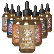 Viking Revolution Palo Santo Beard Oil for Men - Natural Mens Beard Oil with Argan Oil and Jojoba Oil - Beard Softener Strengthens and Moisturiz