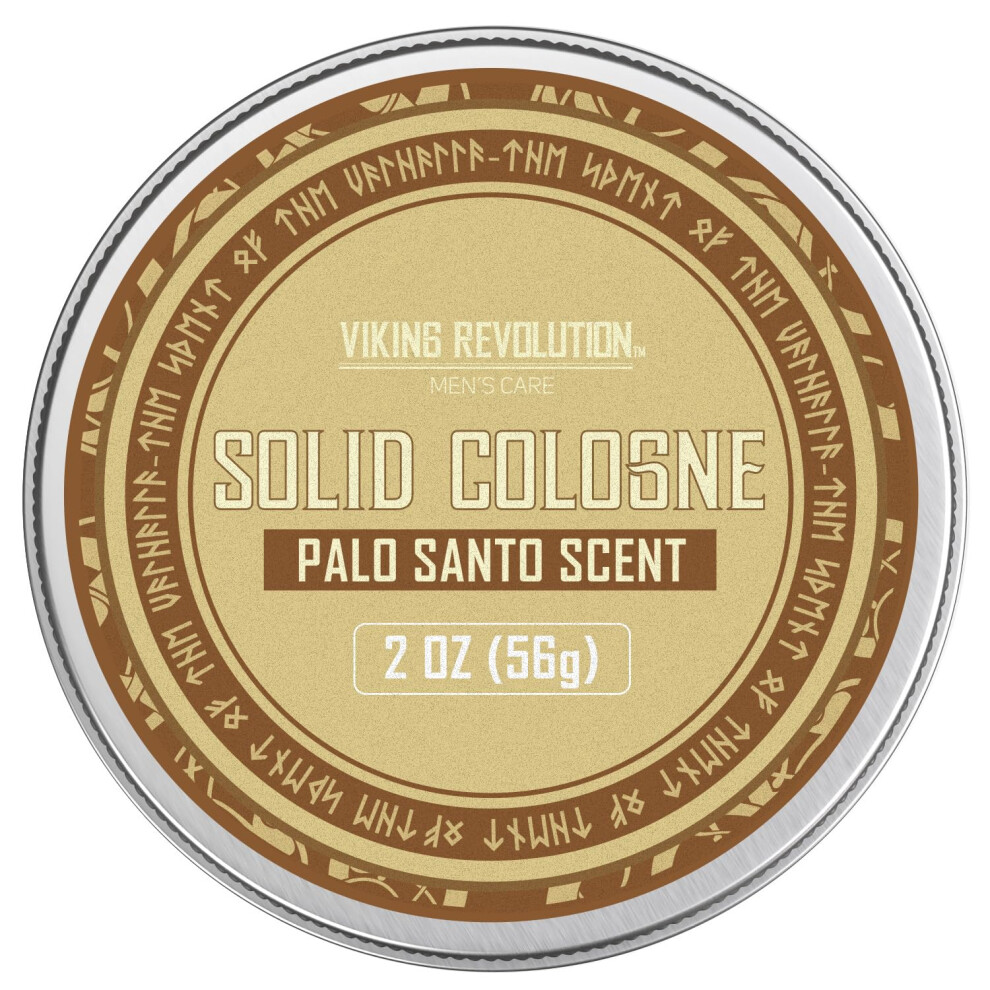 Viking Revolution Palo Santo Mens Solid Cologne Men 2 Oz - Men Solid Perfume With Palo Santo Cologne For Men - Balm Cologne For Mens Cologne Balm Trav