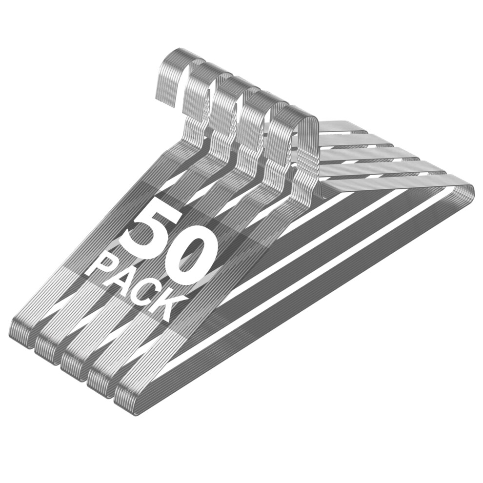 Specilite DrahtbüGel, 50Er-Pack, KleiderbüGel Aus Metalldraht, GroßPackung FüR MäNtel, Platzsparende MetallbüGel, Rutschfest, 40,6 Cm, 12 Gauge,-image