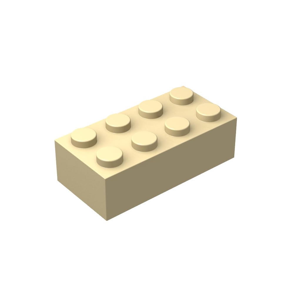 Lot De 100 Briques De Construction Plates Tan 2X4, Compatibles Avec Les Pi Ces Lego : 2X4 Briques Tan (Couleur : Tan)-image
