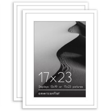 Americanflat 17x23 Picture Frame with Polished Plexiglass - Set of 2 - Use as 13x19 Frame with Mat or 17x23 Frame Without Mat - Galleria Collection -