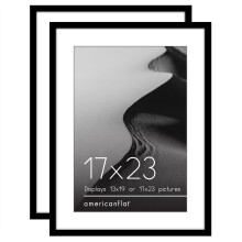 Americanflat 17x23 Picture Frame with Polished Plexiglass - Set of 2 - Use as 13x19 Frame with Mat or 17x23 Frame Without Mat - Galleria Collection -