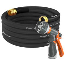SPECILITE-puutarhaletku 75 jalkaa x 5/8 tuumaa, kest v , joustava ja kevyt vesiletku, purkautumispaine 600 psi, taitokseton, musta hybridikumilet