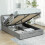 Homcom HOMCOM Double Bed Frame with Storage and Adjustable Velvet Headboard, Grey 6