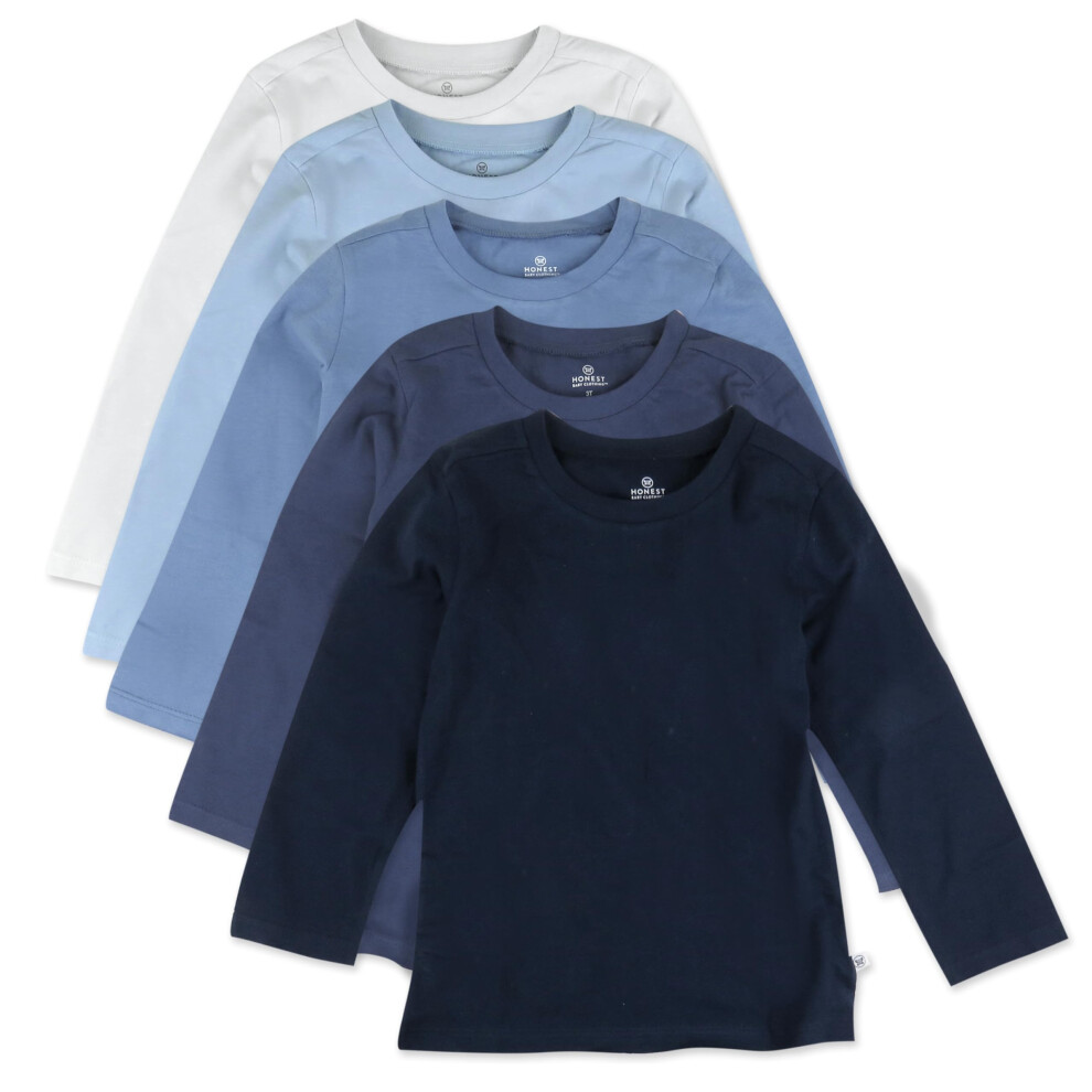T-shirt    manches longues HonestBaby, lot de 2, 100 % coton biologique, unisexe, bleu ombr