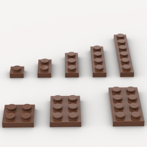 Pack de plaques de construction classique, 100 pièces, plaques marron compatibles LEGO