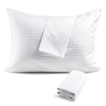 FAUNNA Zippered Pillow Protectors Cover Soft Comfortable Sateen 100% Long Staple Cotton Quiet and Breathable Bed Pillowcase Standard Size 6 Pack 20x26