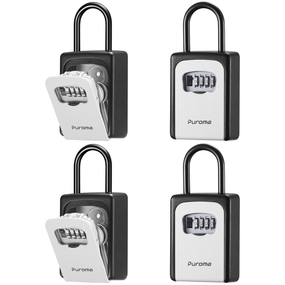Puroma Lock Box Large Key Lock Box Resettable Combination Code Lockbox Portable Wall Mount Lockbox Waterproof Security Safe Box For Outside Outdoor 840064902595