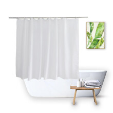 Vosign Short Shower Curtain Liner 48 Inch Length Fabric Bath Curtain Sets for Walk in Tub Solid White Hotel Quality Machine Washable 72 X 48 Inch