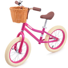 Viribus Balance Bike 14 Inch Balance Bike for 3+ 4 5 6 7 Year Old Girl Balance Bike with Basket for Big Kids Kids Balance Bikes for Girl with Rubbe