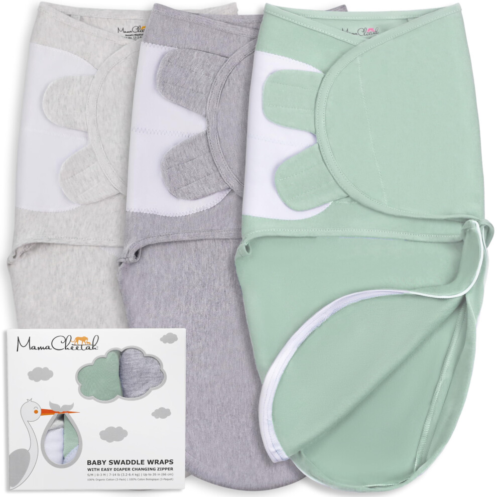 Baby Swaddle Blanket With Zipper Newborn Swaddle Sack Baby Swaddles Sleep Sack 0-3 Months Baby Swaddle Wrap With Easy Change Zipper Fo Mama Cheetah