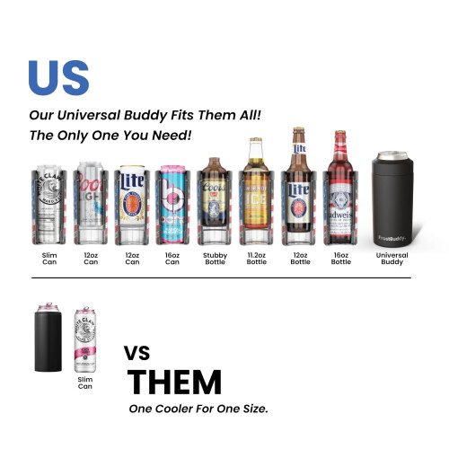 Frost Buddy Cooler Universal - Aço Inoxidável para Latas de 12 oz e 16 oz 1