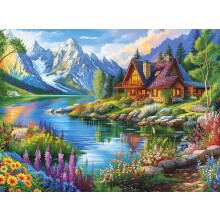 Cross & Glory - Lakeside Serenity - 1000 darabos kiraks jtk felnotteknek | Nyugodt hegyi nyaral | Idelis a pihens s a termszet szerelmeseinek
