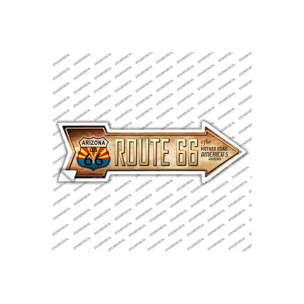 Smart Blonde A-135S-S Route 66 Arizona Flag Novelty Arrow Sticker Decal - Small 792636333248