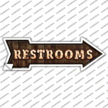 Smart Blonde A-455s-XL Restrooms Bulb Letters Novelty Arrow Sticker Decal - Extra Large