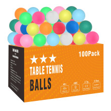 meizhouer Bolas de Ping Pong em Lote: 100 Bolas Coloridas de Ténis de Mesa para Prática ao Ar Livre
