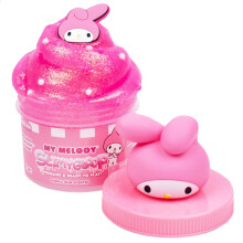 My Melody SLIMYGLOOP Glas, 237 ml, rosa Schleim mit Kaugummiduft, inklusive Perlen und My Melody Charm, Sanrio Stuff, Hello Kitty Slime, Schleim für
