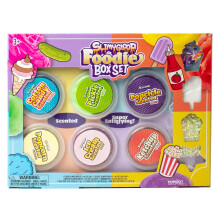 Slimygloop Foodie-Box-Set, 6er-Pack, duftende Schleime, flauschiger Schleim, Wolken-Glitzer-Schleim, Wasser-Schleim, lustiger Schleim, Add-Ins, Schle