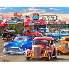 A Springbok Classic Car Show 1000 darabos kiraks felnotteknek Hot Rodokat s klasszikus autkat mutat be sznkben. - Az USA-ban kszlt