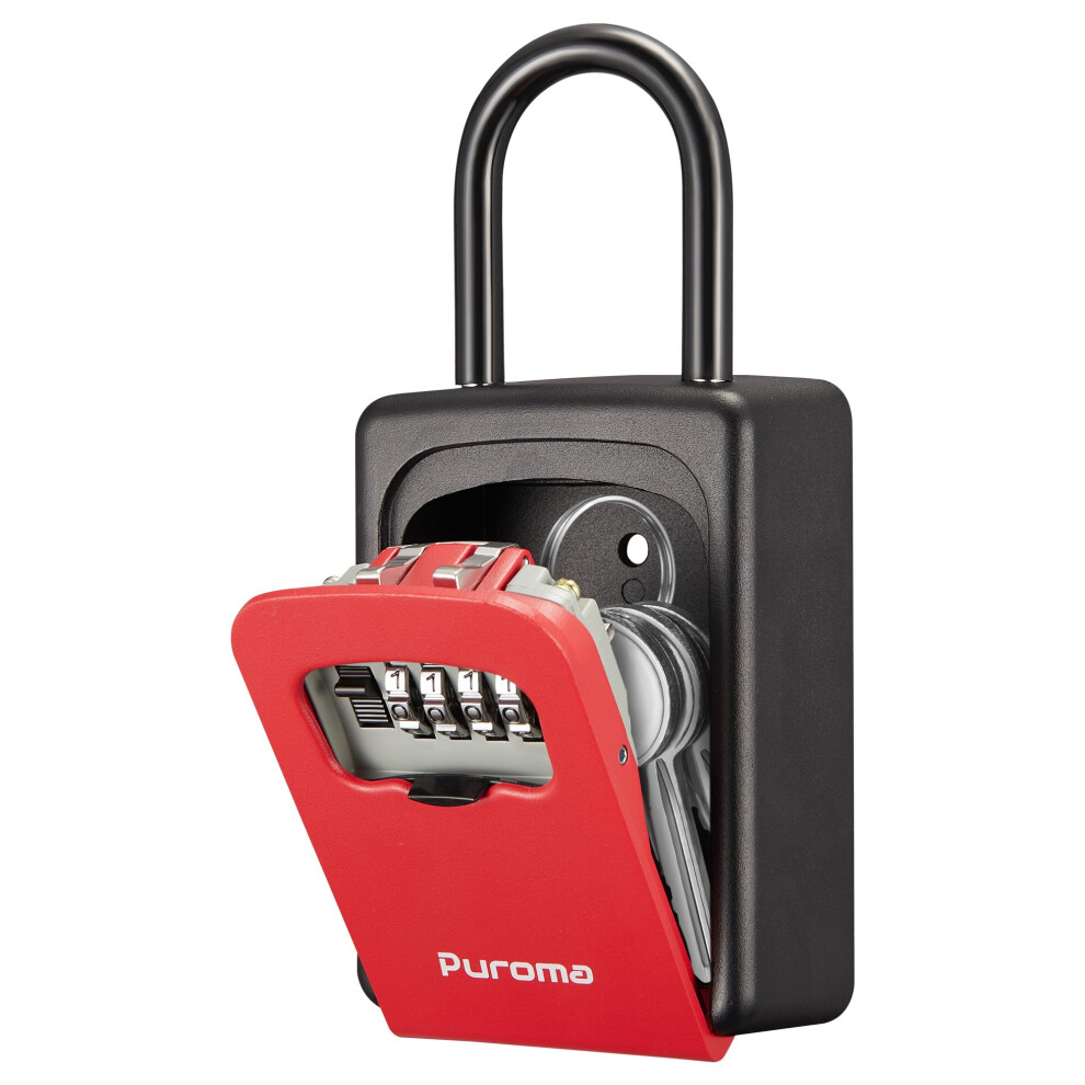 Puroma Lock Box Large Key Lock Box Resettable Combination Code Lockbox Portable Wall Mount Lockbox Waterproof Security Safe Box For Outside Outdoor 840064902885