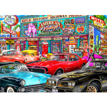 Puzzle Historická dialnica, 1000 dielikov od spolocnosti Vermont Christmas Company - plne prepojené a náhodne tvarované dieliky - 26 5/8" x 19 1/