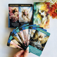 Qcsdckot Angel Nmeros Oracle Cards Oracle Cards para principiantes mejoran su viaje espiritual con las tarjetas de afirmacin de nmero de ngel