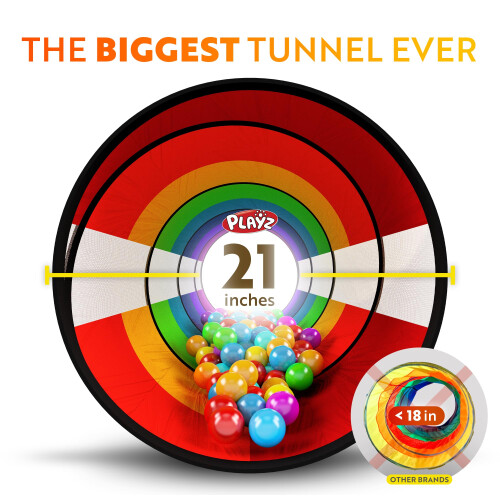 Playz Arco-íris 5pc Tendas e Túnel para Crianças, Parque de Diversões com Cesta de Basquete e Túnel de Rastejar 2
