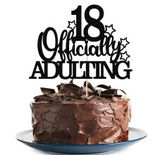 Topper de Bolo 18 Anos - Decorações de Aniversário, Cheers to 18 Years, Suprimentos para Festa