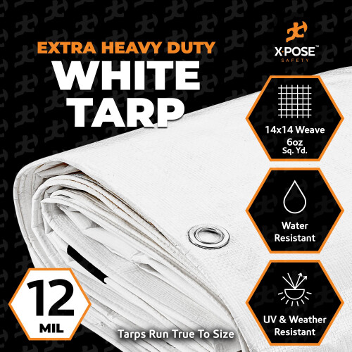 Tarp de Polietileno Branco 7' X 10' (2-Pack) - Capa Protetora Multifuncional 1