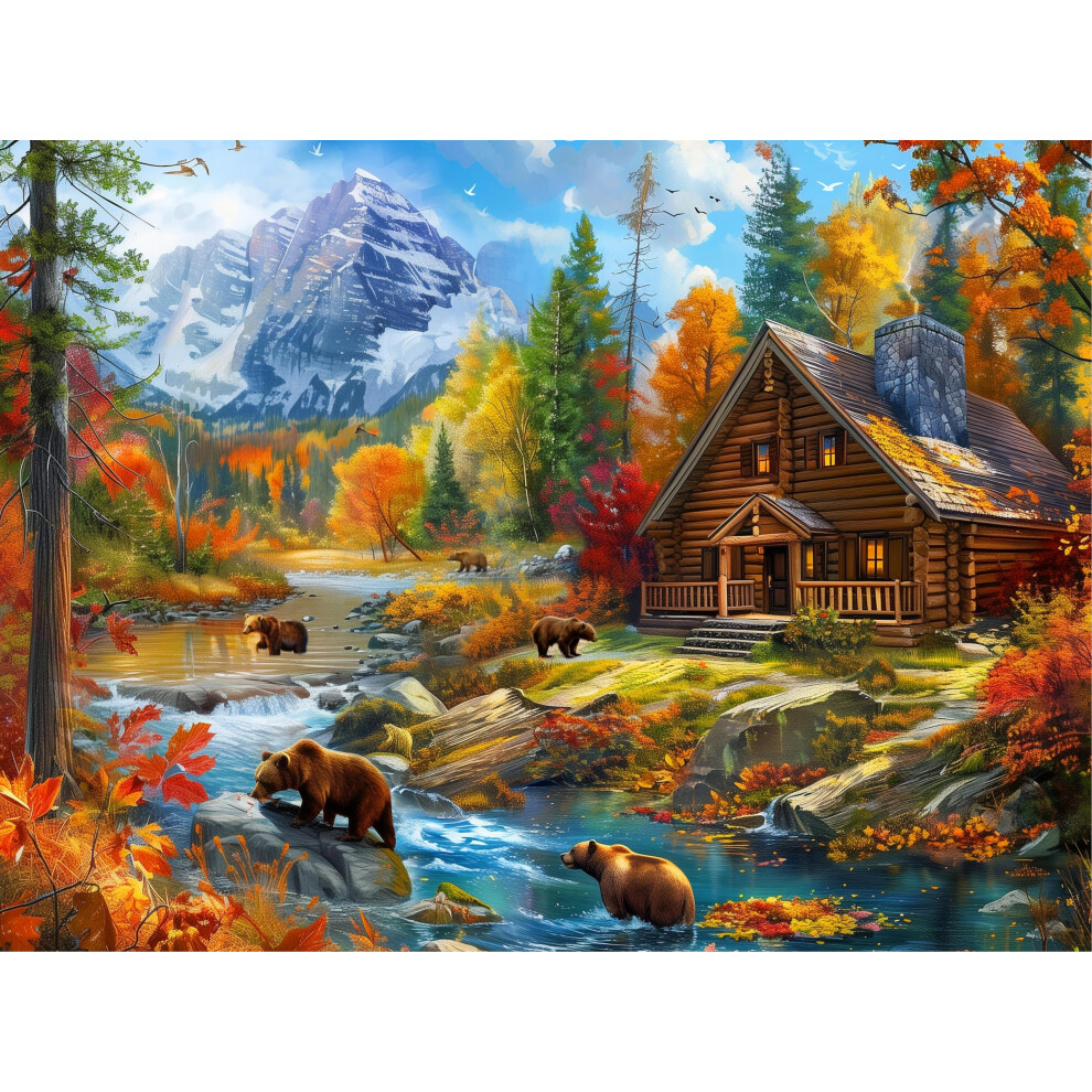 Puzzles 2000 Pi Ces Pour Adultes Et Familles Village Des Ours Les Pi Ces S'assemblent Parfaitement-image