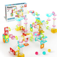 PicassoTiles 100 delar Magnetisk Marmor Run Resestorlek Sensoriska smbarn Byggleksaksset Minidiamantmagnetplattor Kulor fr barn Racerbana Byggs